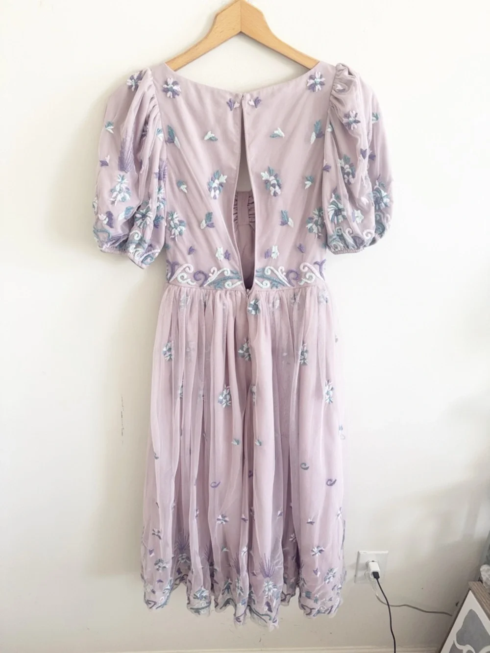 JessaKae Rapunzel lavender purple floral midi dress size XXS - Picture 6 of 10